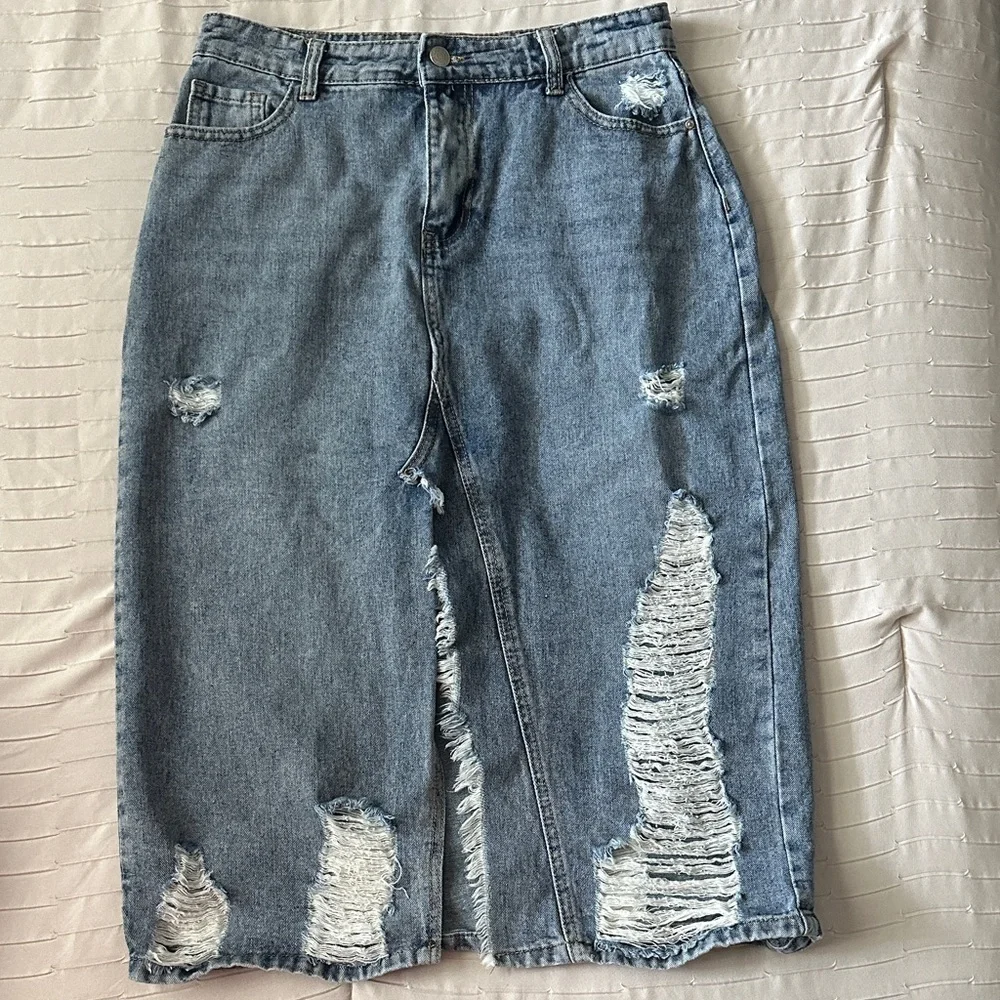 Denim long Skirt